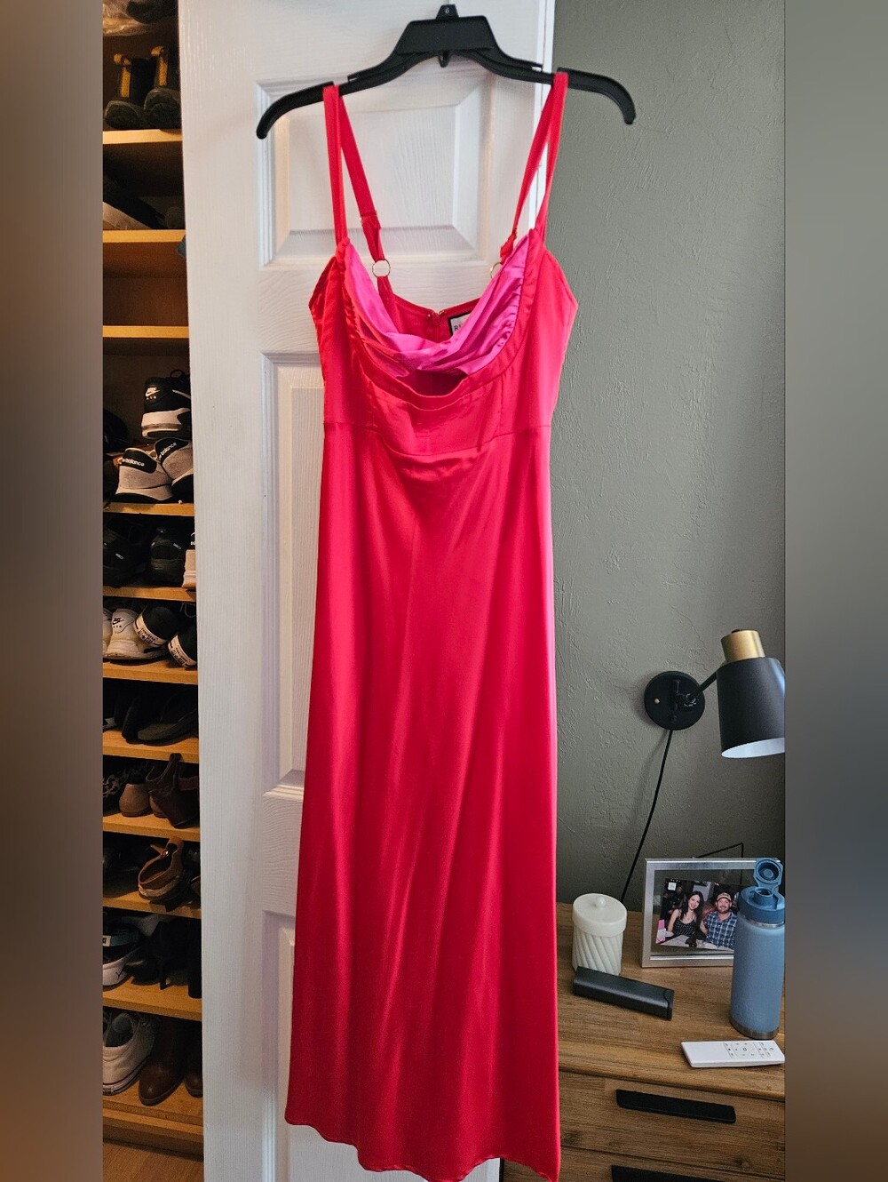 Runaway The Label Hot Pink Satin Slip Dress